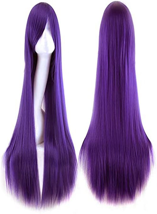 إستيل شعر مستعار 32 بوصة 80 سم طويل مستقيم أنيمي أزياء المرأة تأثيري باروكة شعر مستعار للحفلات مع غطاء شعر مستعار مجاني بنفسجي - Image 1