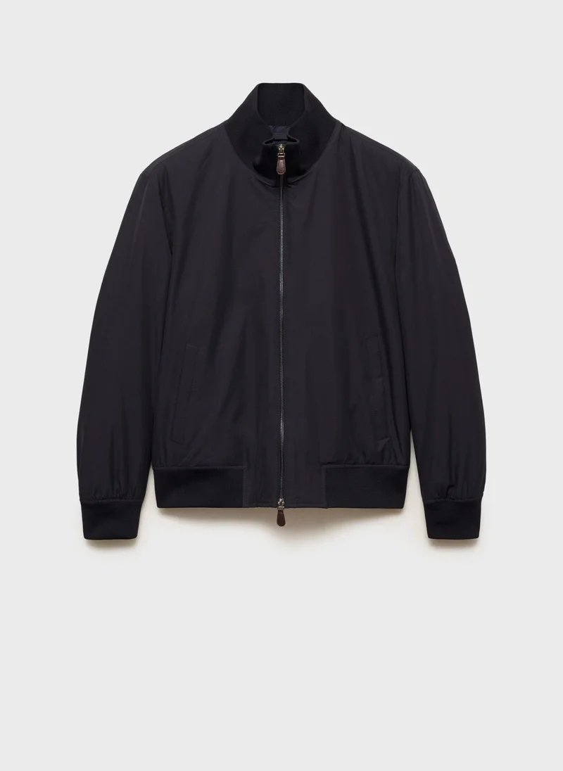 مانجو مان Water Repellent Quilted Bomber Jacket