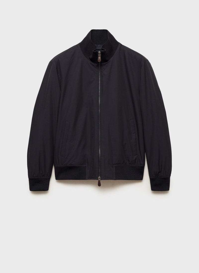 Water Repellent Quilted Bomber Jacket