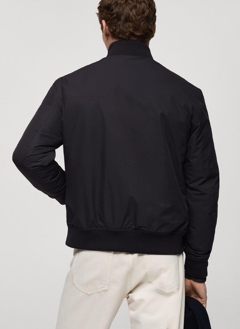 Mango Man Water Repellent Quilted Bomber Jacket  - Image 2