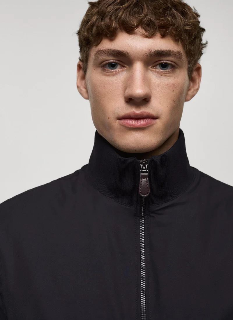 مانجو مان Water Repellent Quilted Bomber Jacket