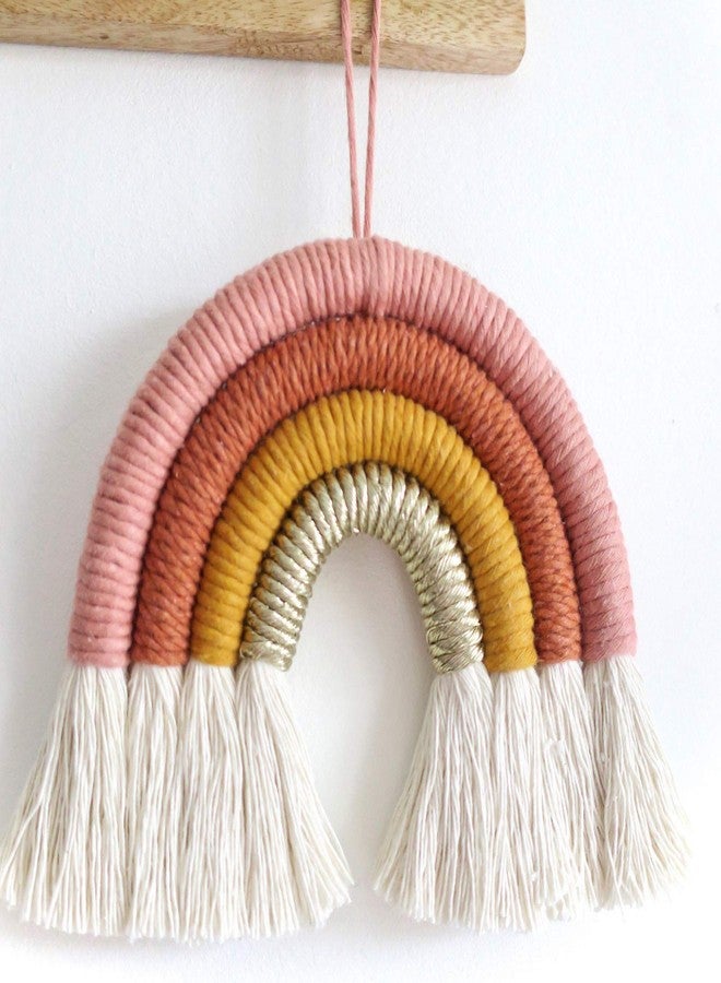 EBINGMIMA Rainbow Wall Hanging, Macrame Woven Rainbow Wall Decor, Baby Room Decor, Nursery Gift (Sunrise, 7x7x0.78in) - Image 2