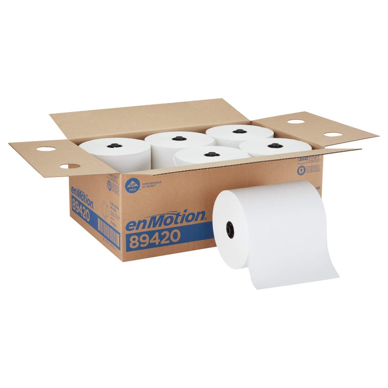 enMotion Georgia-Pacific enMotion 8" Paper Towel Rolls By GP PRO, White, 700 Feet Per Roll, 6 Bulk Paper Towel Rolls Per Case, 89420 - Image 3