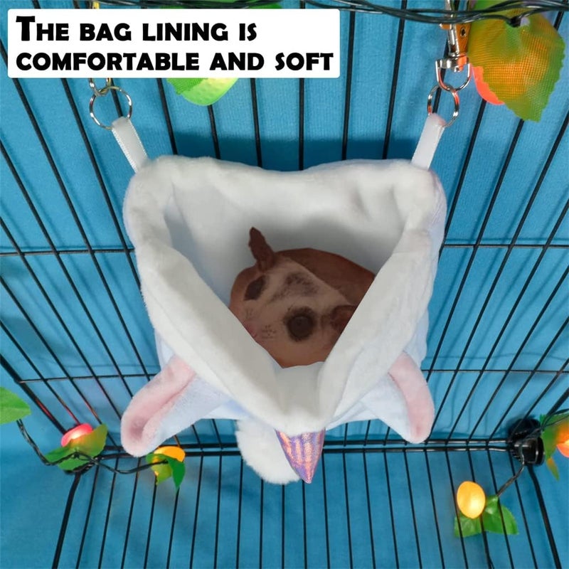 Pet Hanging Sleeping Pouch for Sugar Glider, Small Animals Hammock Cage Accessories, Warm Sleep Bag for Squirrel Hamster Marmosets Small Pets, Blue, Style B - Image 2