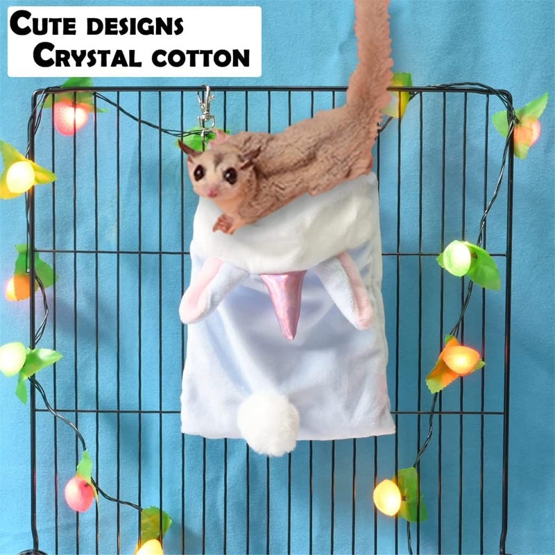 Pet Hanging Sleeping Pouch for Sugar Glider, Small Animals Hammock Cage Accessories, Warm Sleep Bag for Squirrel Hamster Marmosets Small Pets, Blue, Style B - Image 1