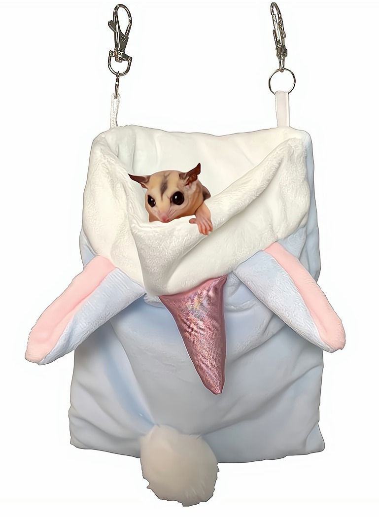 SYOSI Pet Hanging Sleeping Pouch for Sugar Glider Small Animals Hammock Cage Accessories Warm Sleep Bag for Squirrel Hamster Marmosets Small Pets  - Image 1