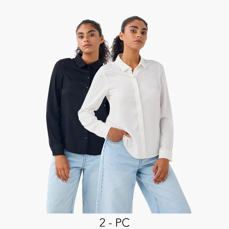 سبلاش فيڤ Set of 2 - Collared Shirt with Button Closure