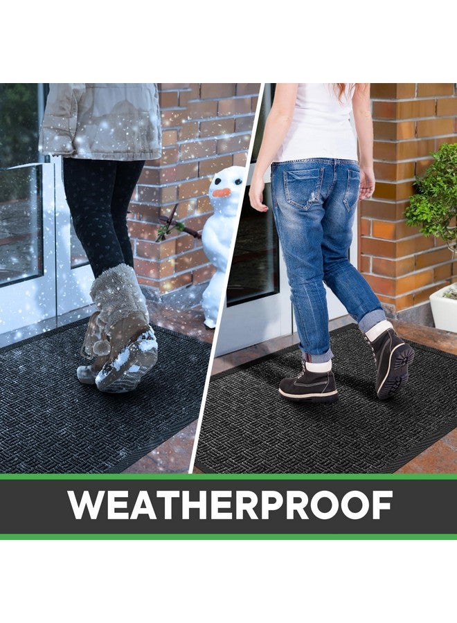 Mibao Front Door Mat, Heavy Duty Durable Welcome Mat for Outdoor Indoor, Dirt Trapper Waterproof Super Absorbent Door Mat for Entryway Outside Patio Porch, 29.5" x 17", Grey - Image 4