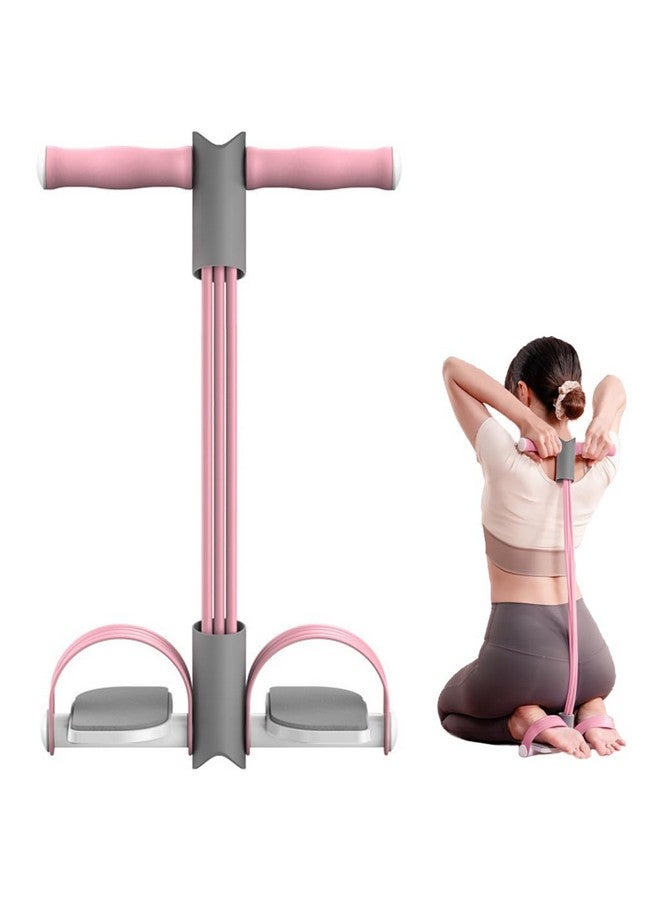 Proberos® Fitness Tension Rope with Wider Pedal, 6-Tube Elastic Yoga Pedal Puller Resistance Band, Pull Reducer Training Bands, Natural Latex Tension Rope, for Abdomen/Waist/Leg Stretching, Pink - Image 1