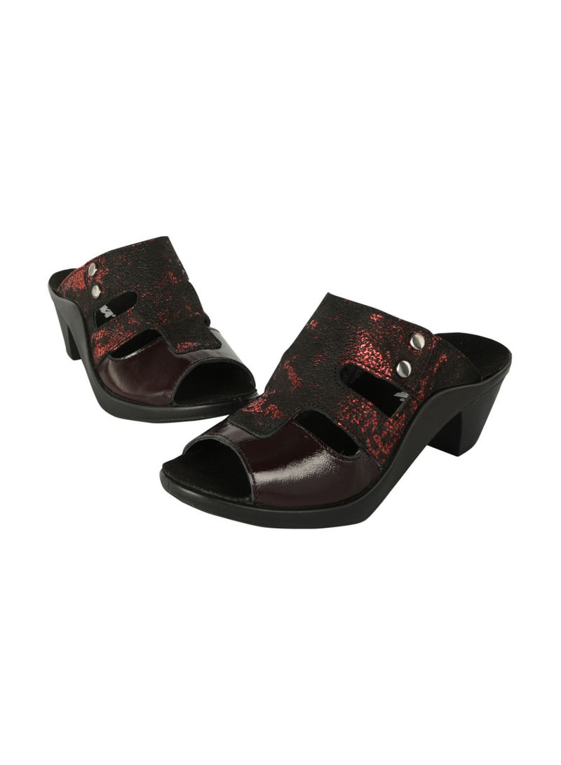 Romika Ladies Block Heel Sandals  Bordo 36 - Image 2