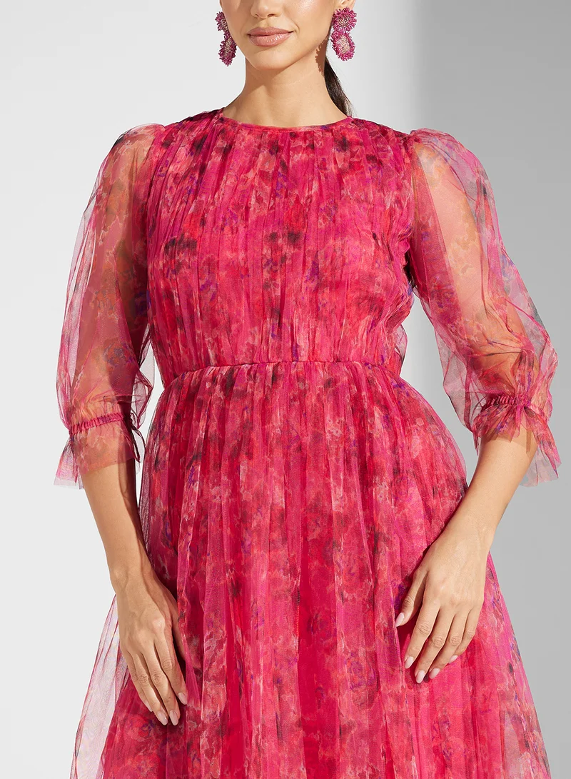 ليس اند بيدز Floral Chiffon Dress