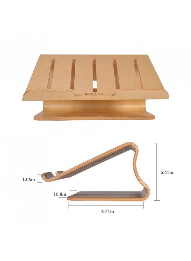 SAMDI SAMDI Wood Laptop Stand, White Birch, Ergonomic Design for Most Laptops Heat Dissipation, Cord Management, Suitable for Desk or Tabletop (2020-02) - Image 3