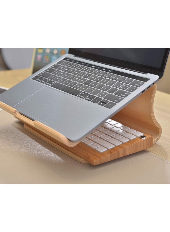 SAMDI SAMDI Wood Laptop Stand, White Birch, Ergonomic Design for Most Laptops Heat Dissipation, Cord Management, Suitable for Desk or Tabletop (2020-02) - Image 2