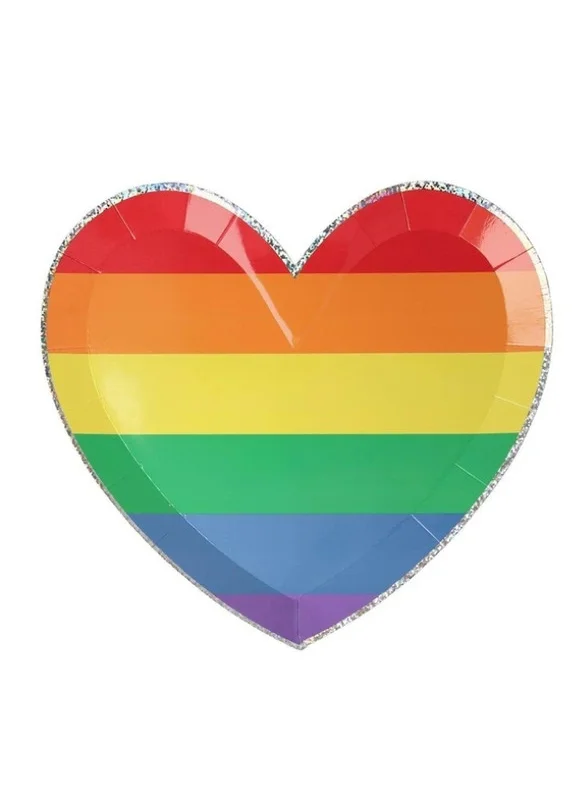 Meri Meri Rainbow Heart Large Plates