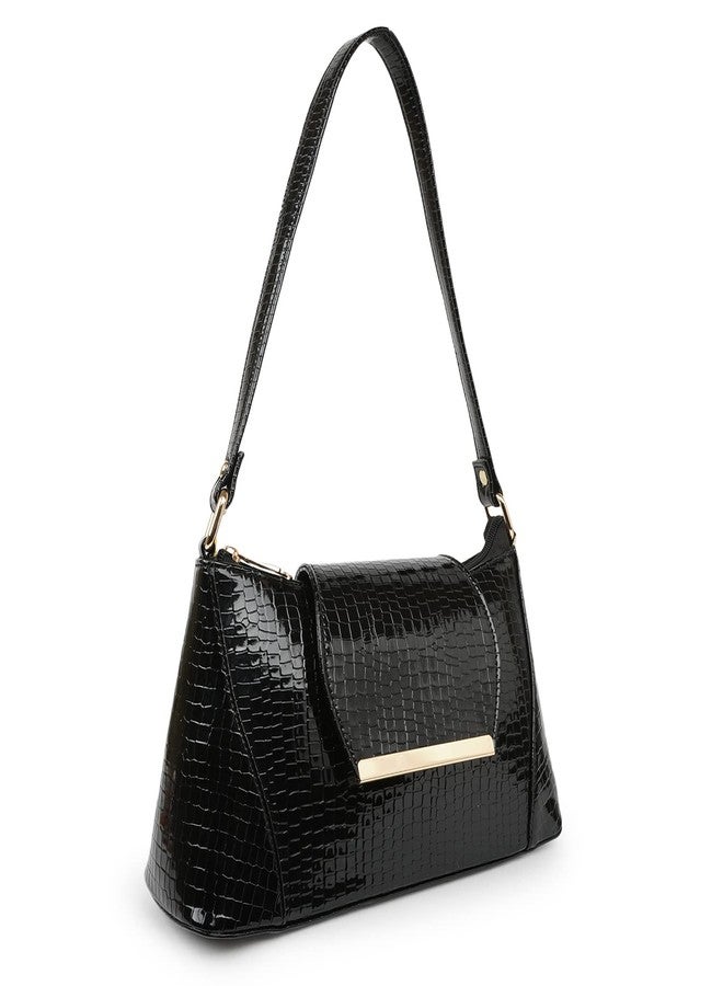 ROLEXO PU Synthetic Leather Casual Travel Shoulder Flap Closure Shoulder Daytrip College Office Sling bag For Women - Image 1
