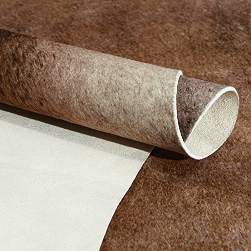 Easycozy Faux Cowhide Large Cow Print Rug - 5.2 x 6.3 Feet Thickened Elastic Rug for Bedroom, Living Room, Home Office, Western Decor - Image 2