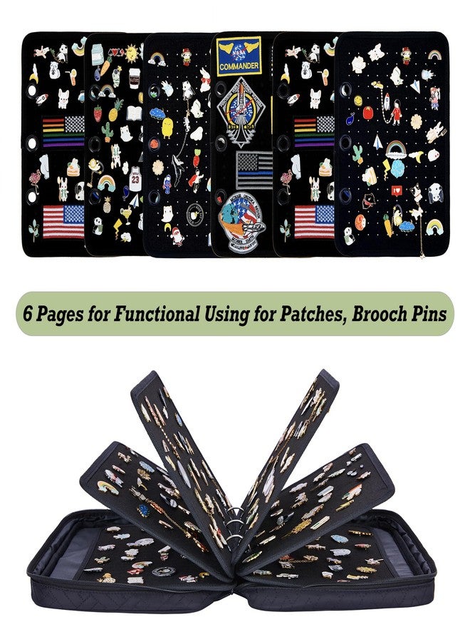 HUHYNN Enamel Pin Display with 6 Pages, Trading Pin Book Case, Collection Storage Organizer, Black - Image 5