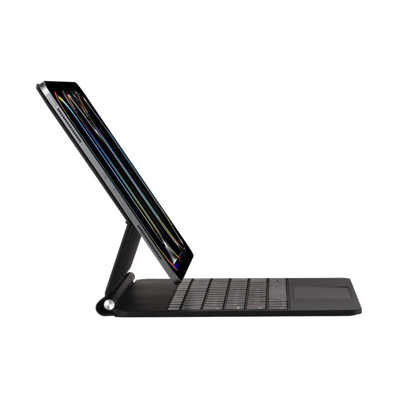Magnetic Floating Keyboard: Black Ultra-Thin Silent Scissor-Switch Keys - Adjustable Angles Multi-Touch Touchpad for Home Office Library Study Tablet Use - Image 2