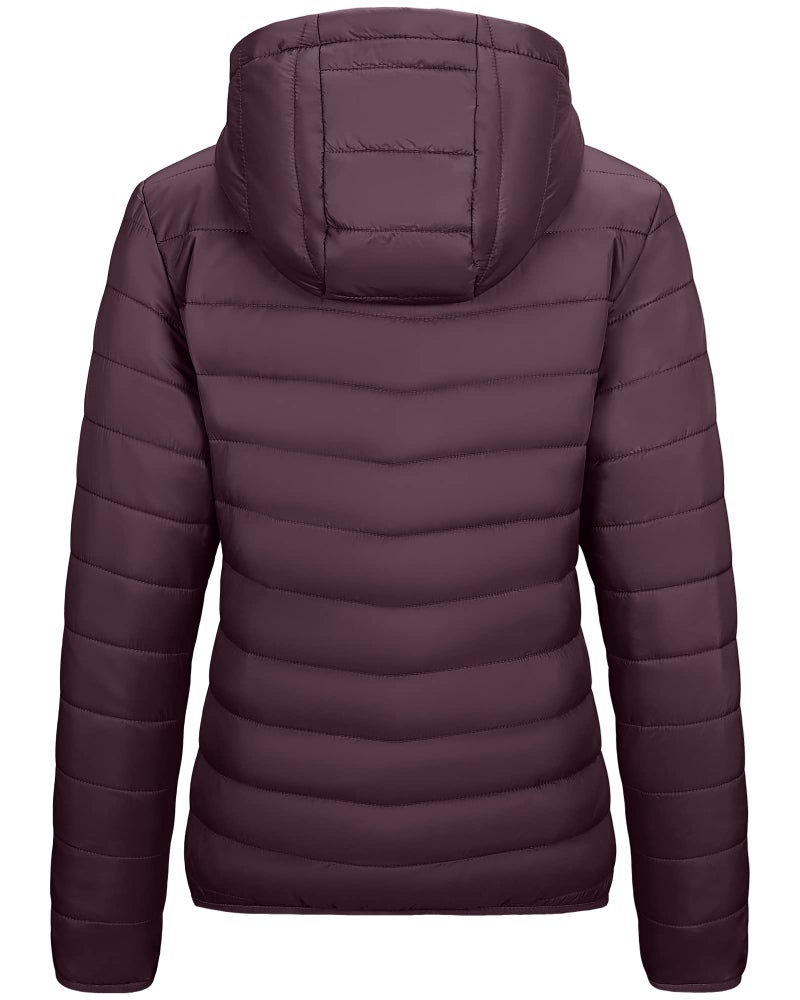 Outdoor Ventures Women's Packable Lightweight Full-Zip Puffer Jacket with Hood Quilted Winter Coat - Image 4