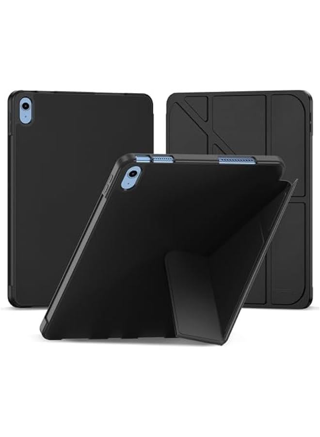 iPad  10th Generation Case 10.9 Inch 2022 with Pencil Holder Slim Smart Cover Stand Black - Image 4
