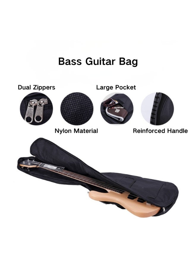 Bass Guitar Gig Bag, Nylon, Double Shoulder Straps, Large Storage Pocket, Model SY180 - Image 2