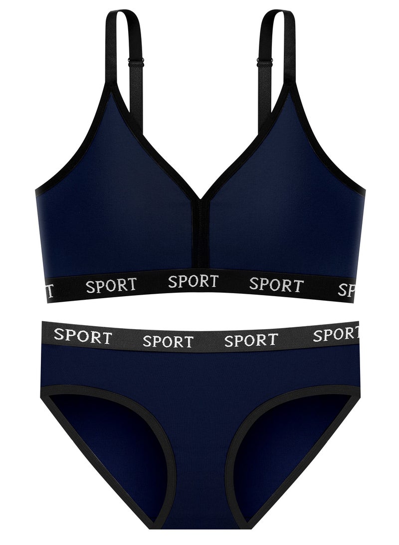 Navy Blue Bikini Set - Bra & Panties 