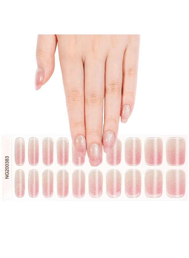 Semi-Cured Gel Nail Wraps – Salon Quality Manicure – 20 Strips + File + Wooden Stick – Easy Apply & Remove - Image 2