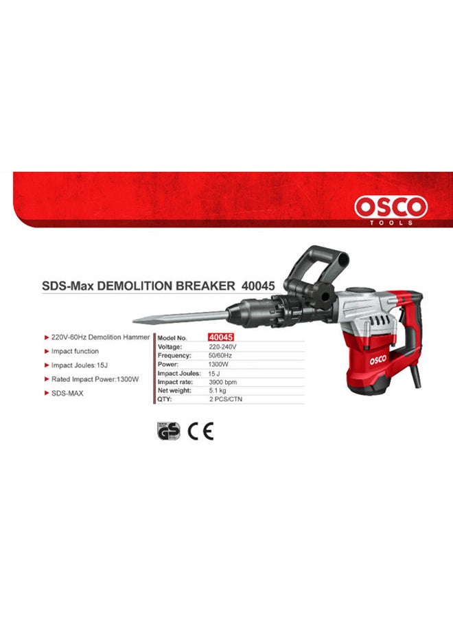 OSCO - Sds-Hex Demolition Breaker 1300W 5Kg - Image 1