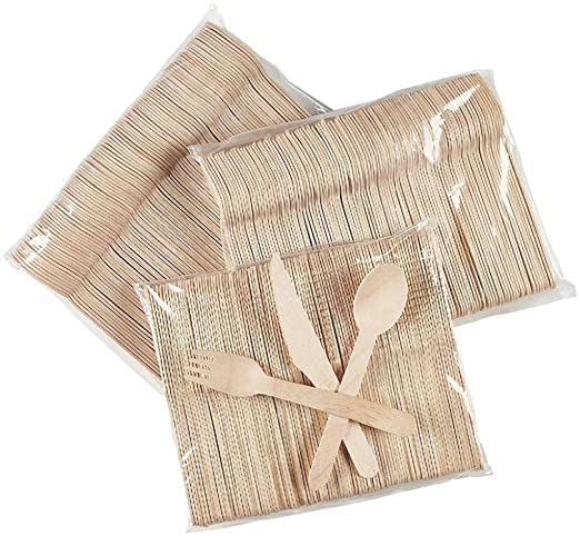 PREETENCY Disposable Wooden Spoon Suitable for Lunch Dinner Snacks Forks Set of 150 - Image 2
