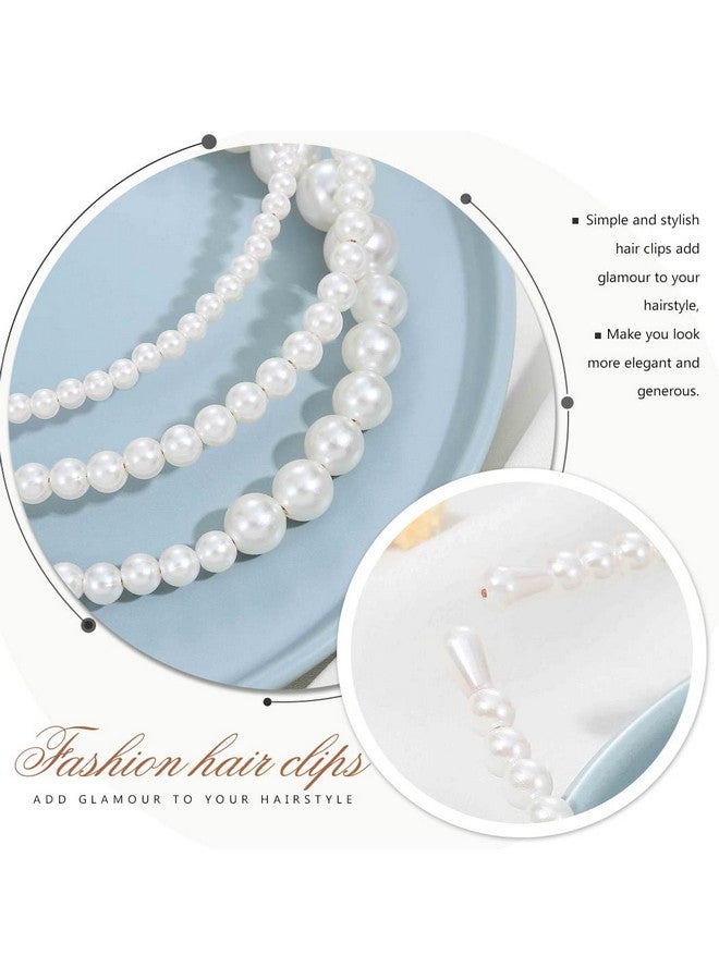 BARTOSI Artosi Pearls Headbands Women White Vintage Large Pearl Tiara Crown Hairbands Bride Wedding Hair Hoop Hair Accessories For Girls (3 Pcs)  - Image 5