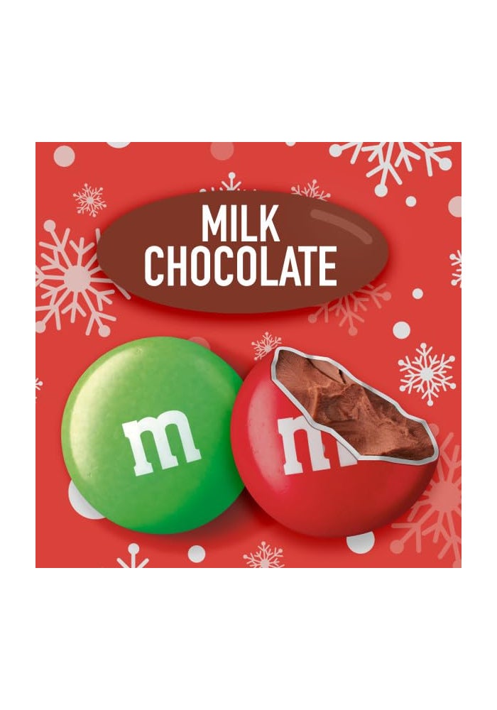 M&M'S Milk Chocolate Red & Green Christmas Candy Bulk Assortment, Bulk Christmas Candy 38 oz Resealable Bag - Image 2