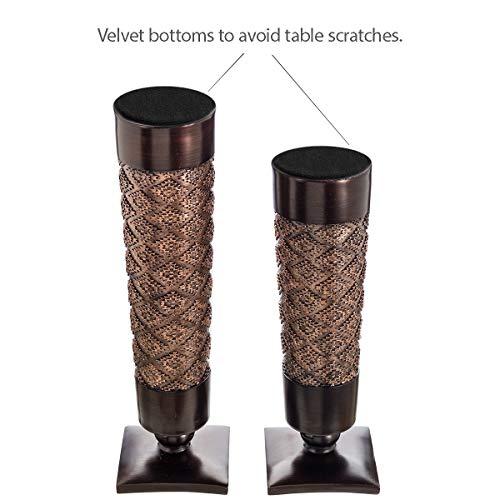 Creative Scents Dublin Brown Pillar Candle Holder Set of 2 - Home Decor Aesthetic, Coffee Table Decor Mantel Centerpieces Table Decorations, Living Room Decor or Dining Tabletop Decor -Gift Packaged- - Image 5