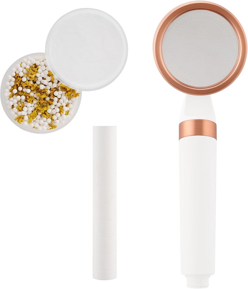 Vista High Pressure Hand Shower with Dual Shower Filter Shower Head for Skin & Hair Care Chlorine Removal Anti-Hair Loss (Rose Gold) - Image 1