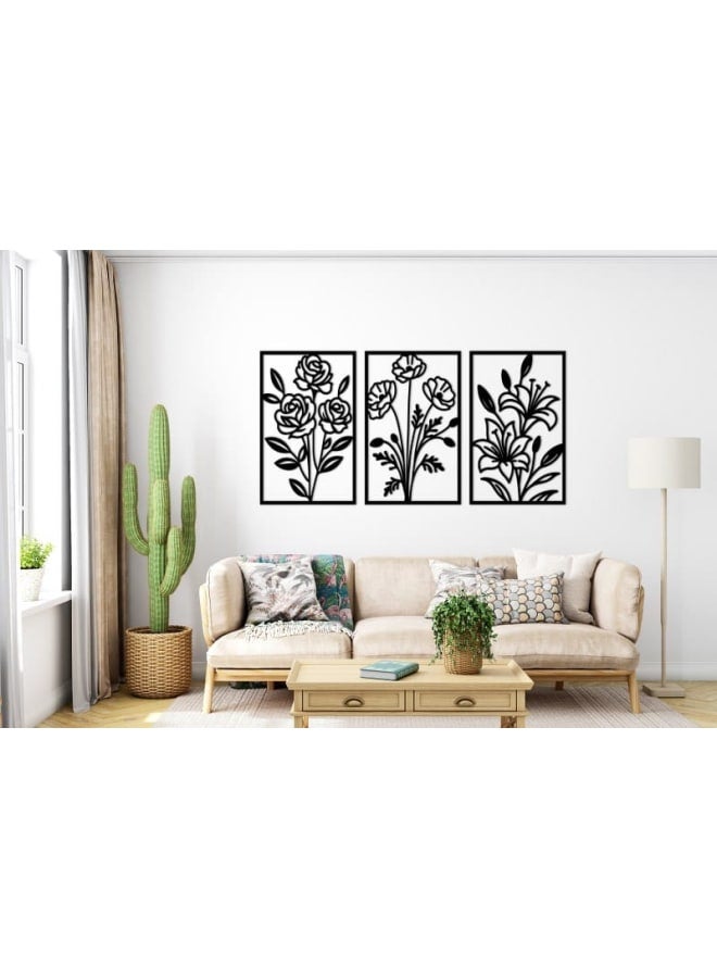 Home Gallery Timeless Blooms Trio Wood Wall Art - Image 1