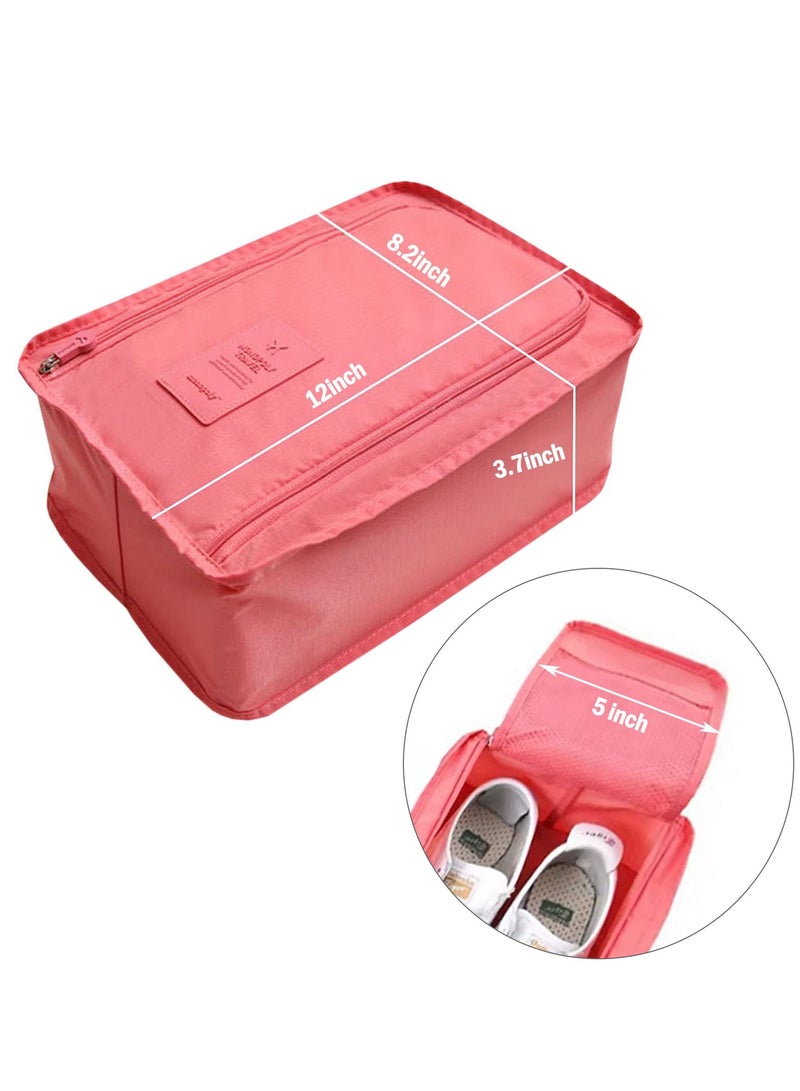 Foldable Waterproof Travel Shoe Bag Organizer Set, 3-Piece Packing Essentials for Flying, Stylish Travel Accessories in Burgundy, Orange, Pink - Image 2