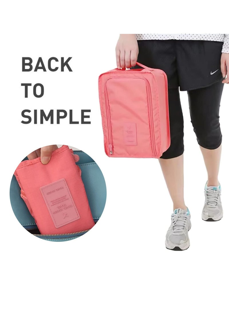 Foldable Waterproof Travel Shoe Bag Organizer Set, 3-Piece Packing Essentials for Flying, Stylish Travel Accessories in Burgundy, Orange, Pink - Image 5