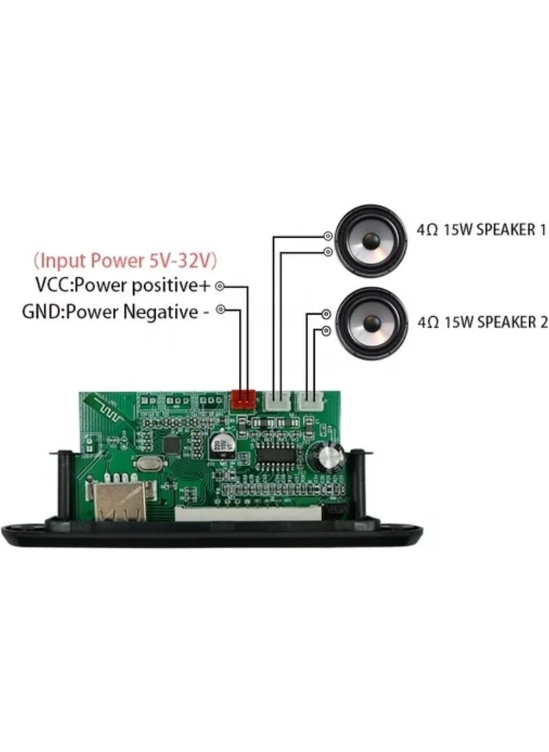 Autoline فك تشفير Autoline USB Bluetooth Fm 12V (يمكن توصيل مكبرين صوت)  - Image 2