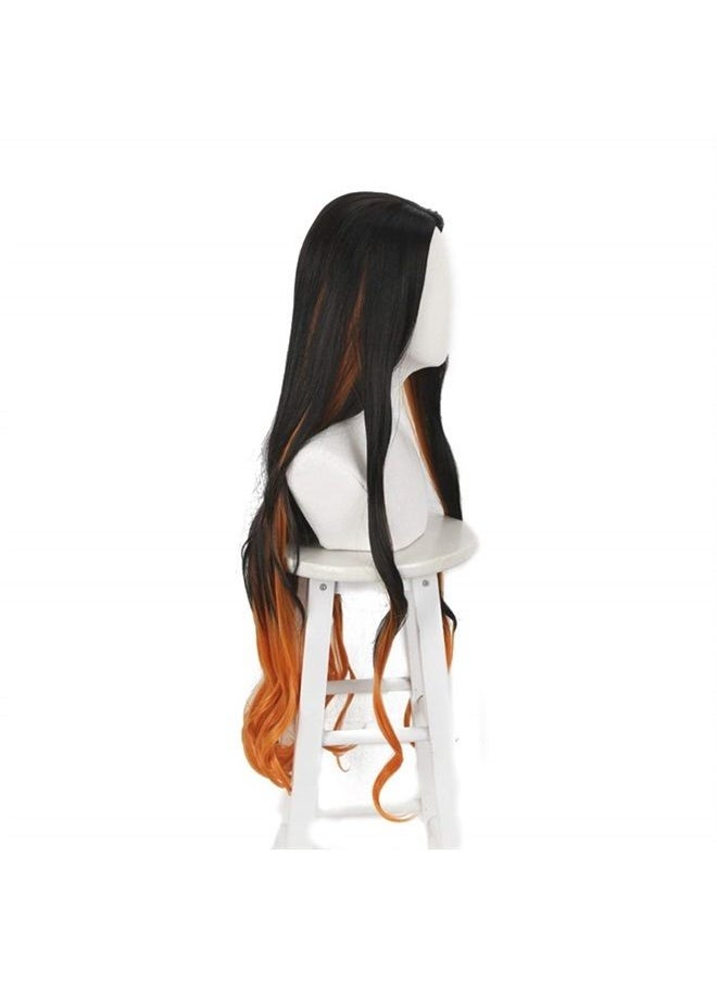 ZGNGLIZ - Anime Kamado Nezuko Cosplay wig for Demon Slayer: Kimetsu no Yaiba Characters Play Cosplay Wigs with Free Wig Cap - Image 1