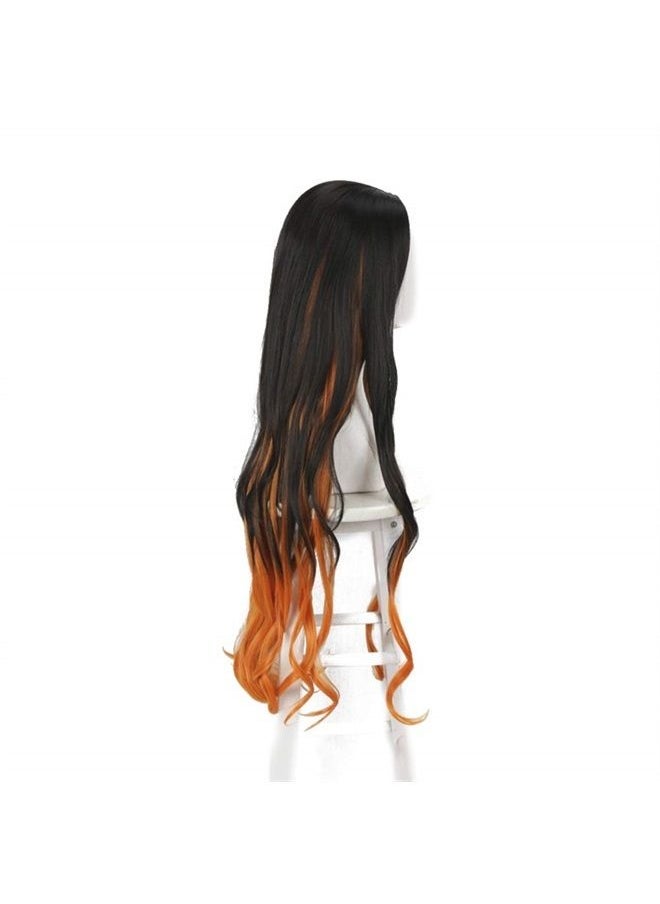 ZGNGLIZ - Anime Kamado Nezuko Cosplay wig for Demon Slayer: Kimetsu no Yaiba Characters Play Cosplay Wigs with Free Wig Cap - Image 1