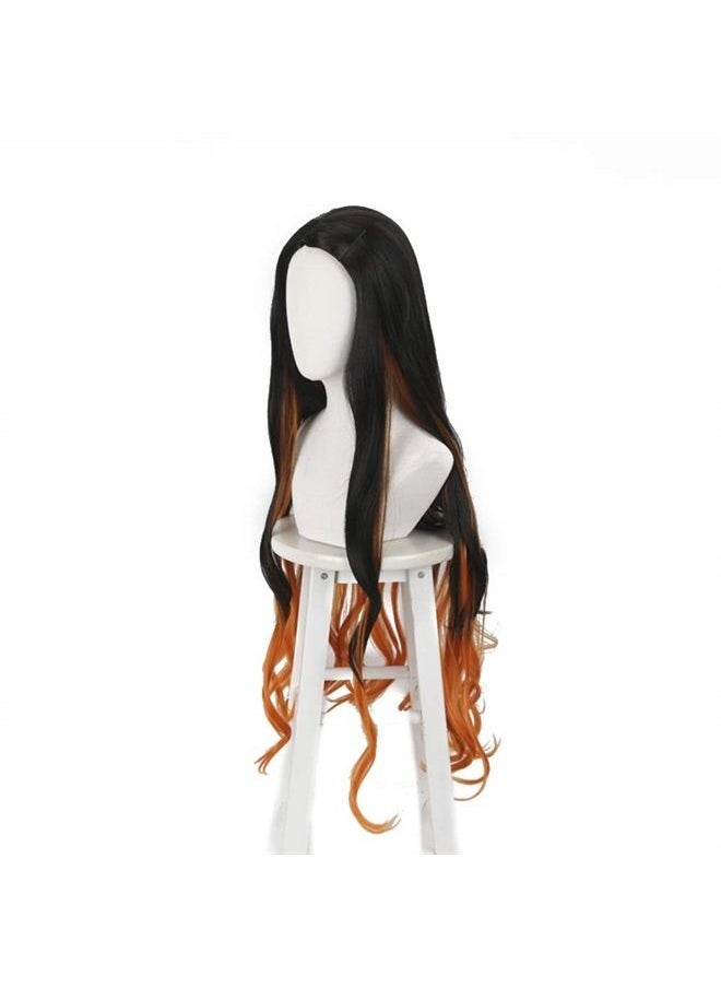 ZGNGLIZ - Anime Kamado Nezuko Cosplay wig for Demon Slayer: Kimetsu no Yaiba Characters Play Cosplay Wigs with Free Wig Cap - Image 1
