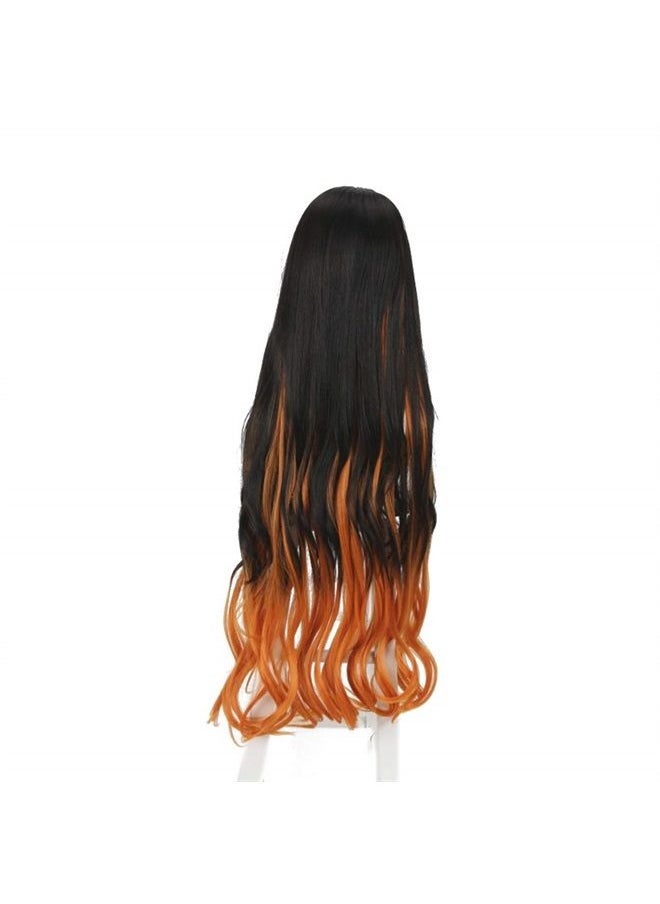 ZGNGLIZ - Anime Kamado Nezuko Cosplay wig for Demon Slayer: Kimetsu no Yaiba Characters Play Cosplay Wigs with Free Wig Cap - Image 1