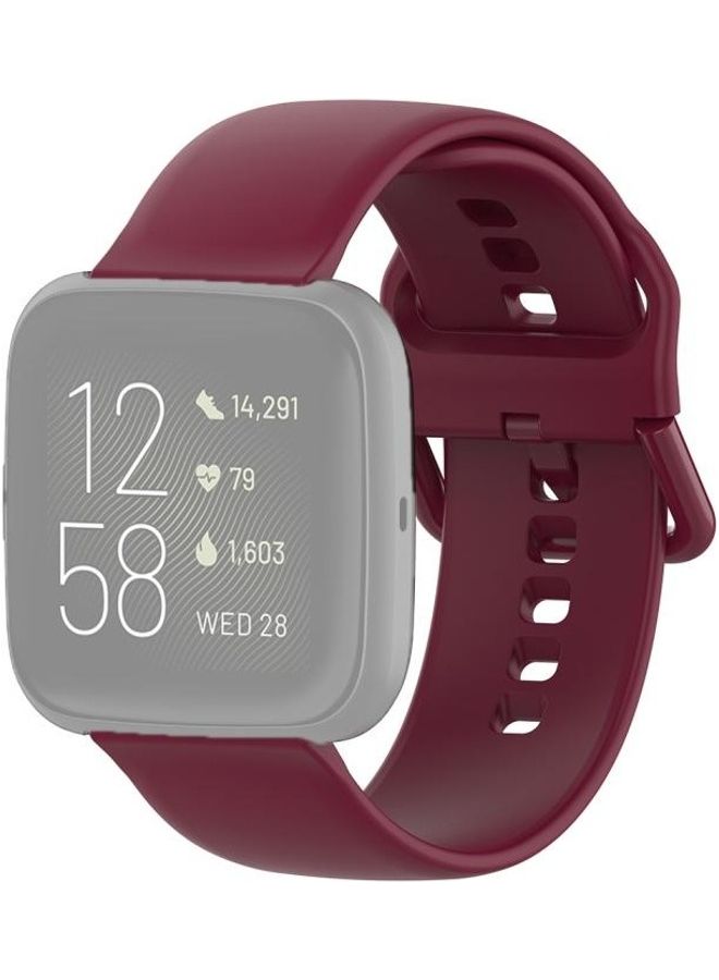 NIBEMINENT Buckle Silicone Wrist Strap For Fitbit Versa 2/Versa/Versa Lite/Blaze Wine Red - Image 1