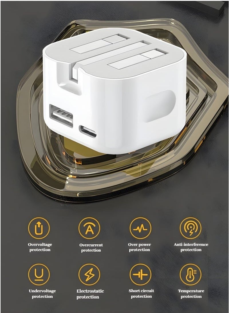 Aijmil شاحن آيفون 35 واط ثنائي USB-C | شحن سريع PD مع كابلين - متوافق مع آيفون 15/14, آيباد برو, سامسونج جالكسي S24 - Image 5