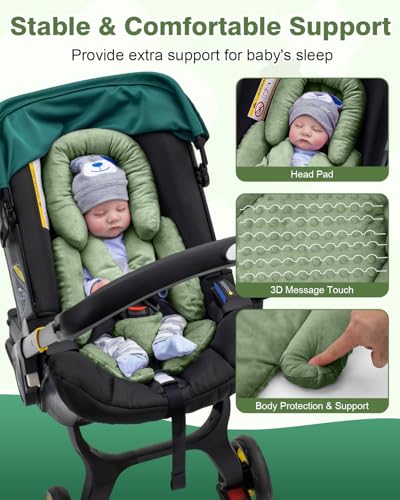 Kaseeous Infant Car Seat Head Support with Extra Shoulder Covers Set, Thickened Carseat Cushion for Baby, Breathable Newborn Carseat Insert for Stroller Swing - Image 4