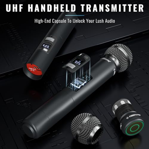 Phenyx Pro Professional Wireless Microphone, UHF Dynamic Mic, Metal Cordless Mic, Handheld Microphone for PTU-71/PTU-7000/PTU-6000 with Selectable Frequencies (PWH-7) - Image 3