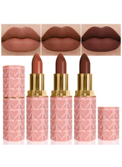 CAKAILA 3 Pcs Matte Velvet Lipstick for Women Set,Nude Long Lasting Matte Lipstick 24H Waterproof for Girls Natural Lip Makeup,Matte Non-Stick Lipstick Makeup for Women,labiales magicos 24 horas originales 