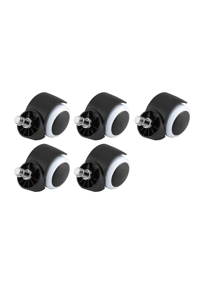 5-Piece Office Chair Swivel Caster Wheel Black/White 2inch - Image 1