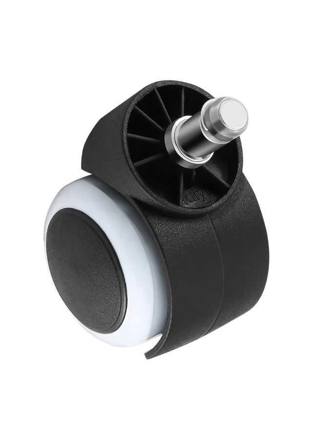 5-Piece Office Chair Swivel Caster Wheel Black/White 2inch - Image 2