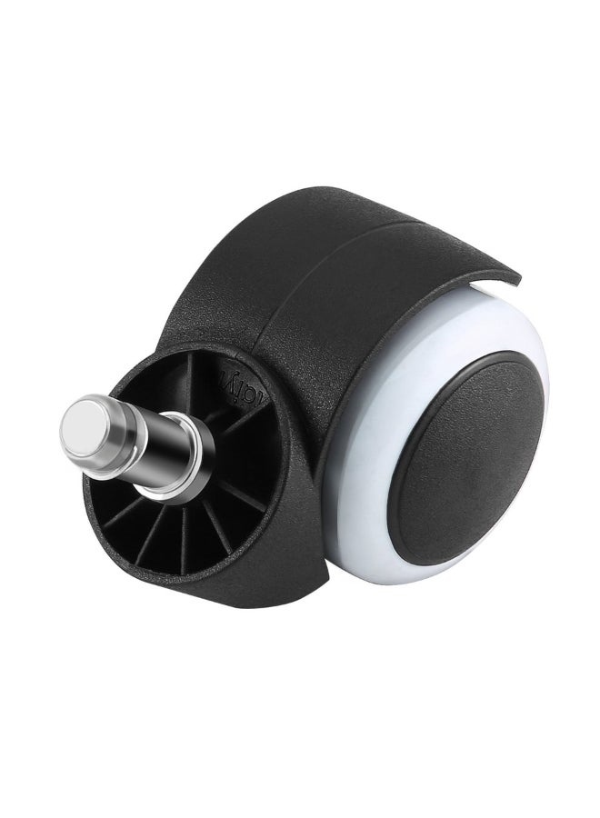 5-Piece Office Chair Swivel Caster Wheel Black/White 2inch - Image 4