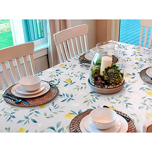 Freelance PVC Vinyl Blossom Dining Plastic Table Cover Cloth - Waterproof Protector, 6-8 Seater, Rectangle 60x90 inches (with White Border Edge Lace) - Product of Meiwa, Japan - Image 2